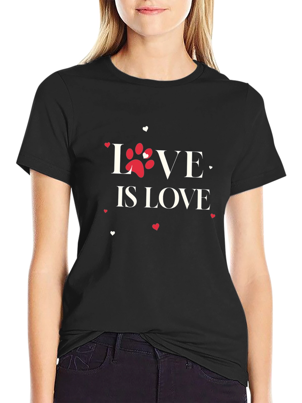 Love is Love Paw Print Graphic Tee