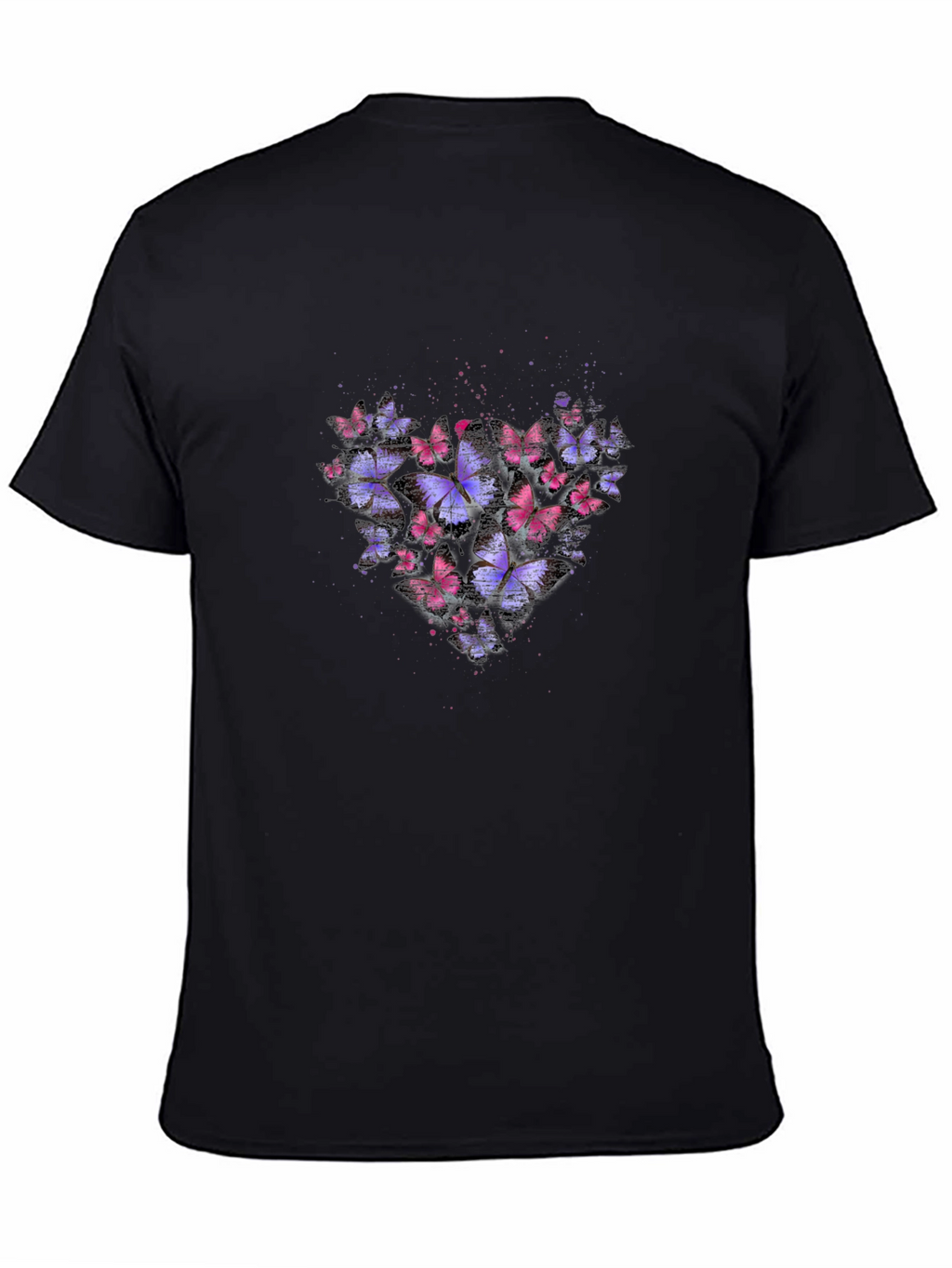 Butterfly Heart Graphic T-Shirt - Black