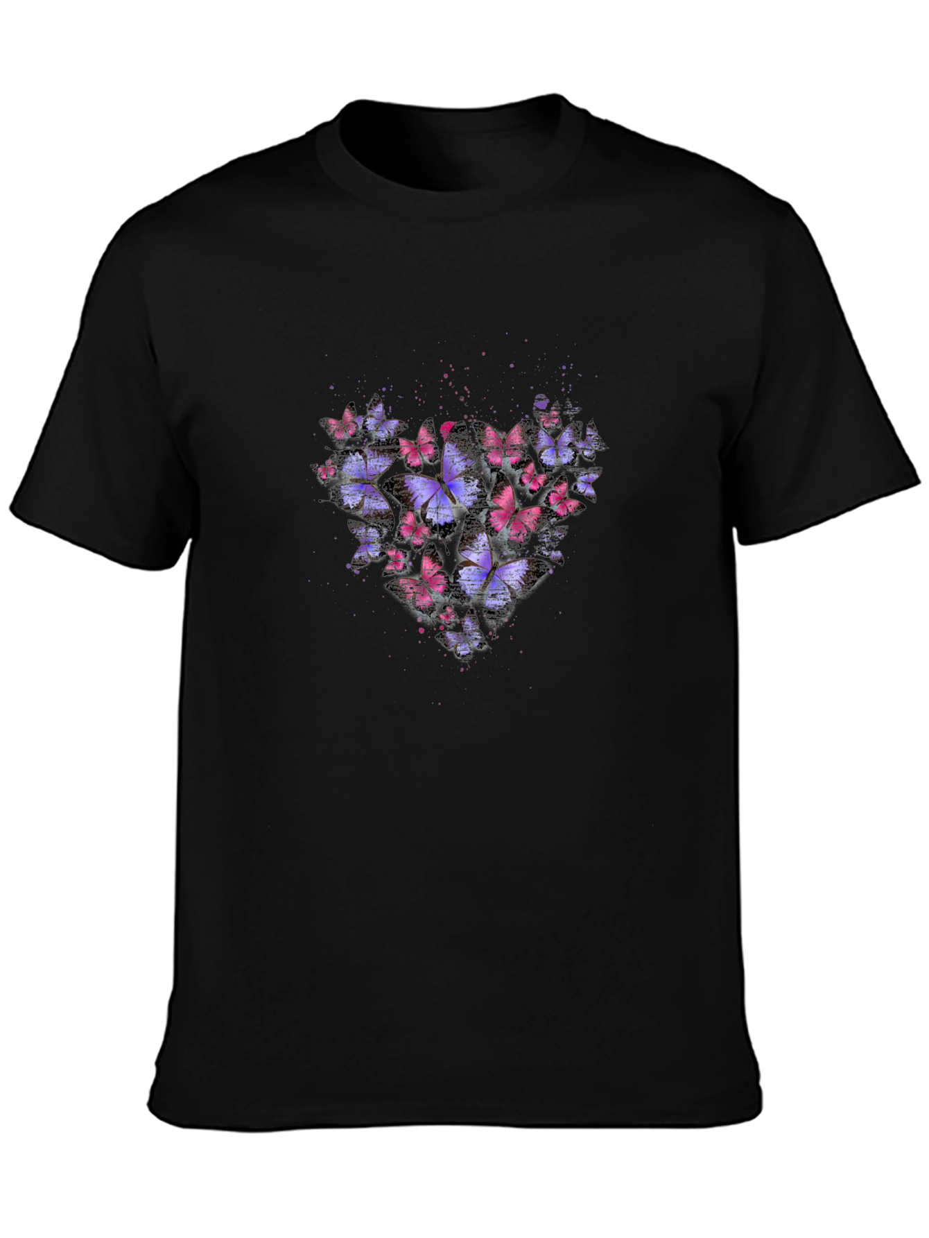 Butterfly Heart Graphic T-Shirt - Black