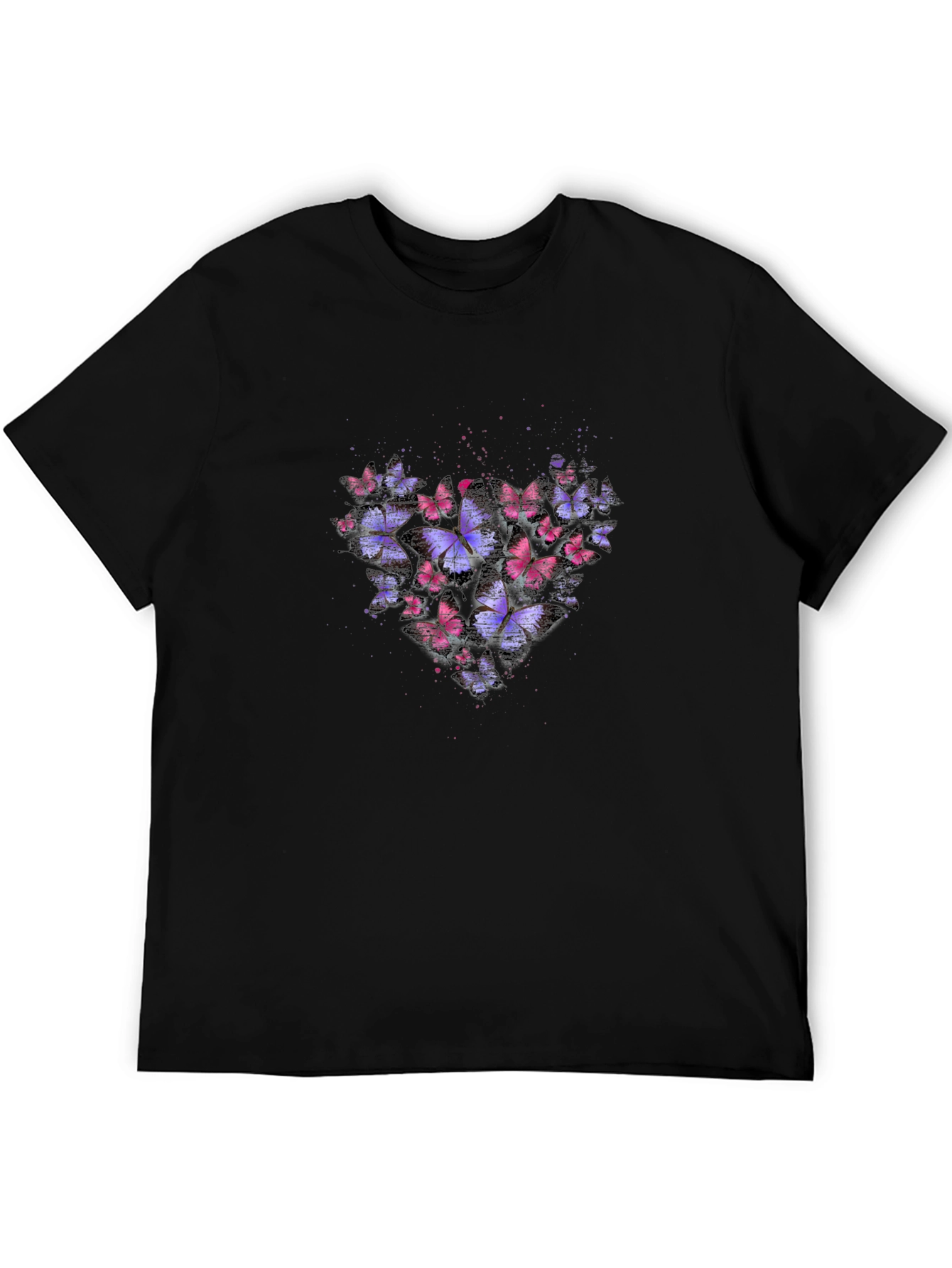 Butterfly Heart Graphic T-Shirt - Black