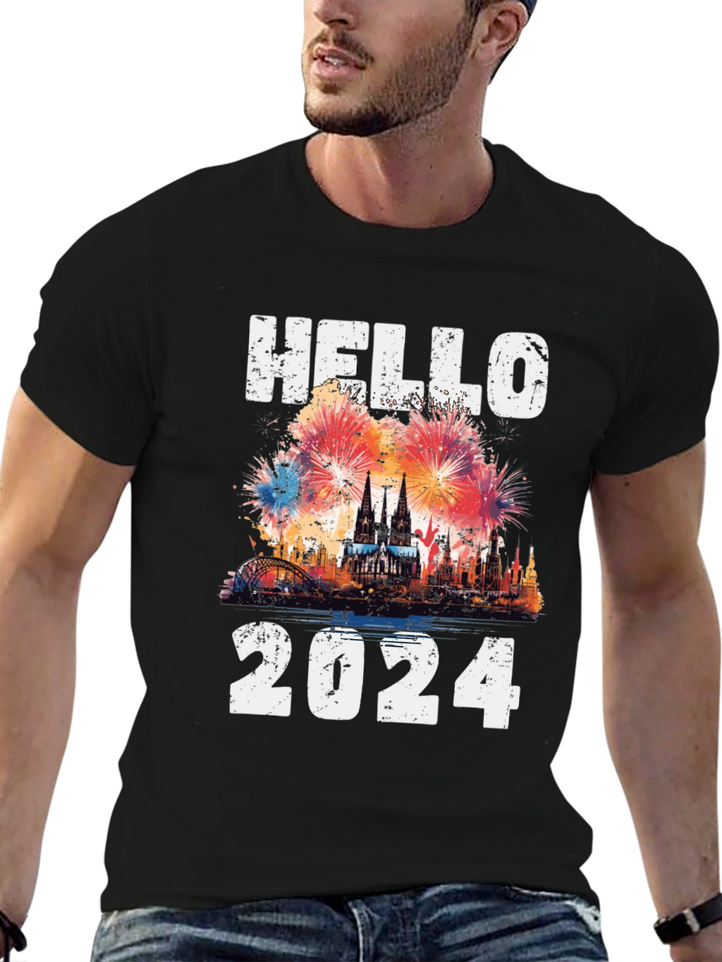 Hello 2024 Fireworks T-Shirt