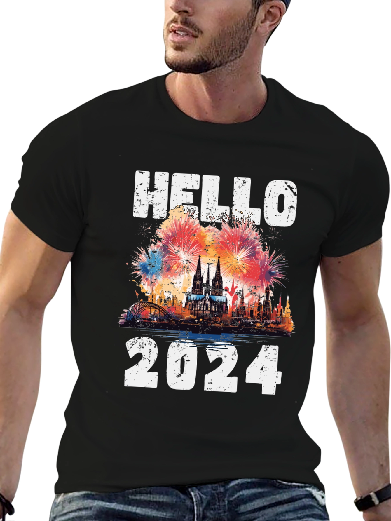 Hello 2024 Fireworks T-Shirt