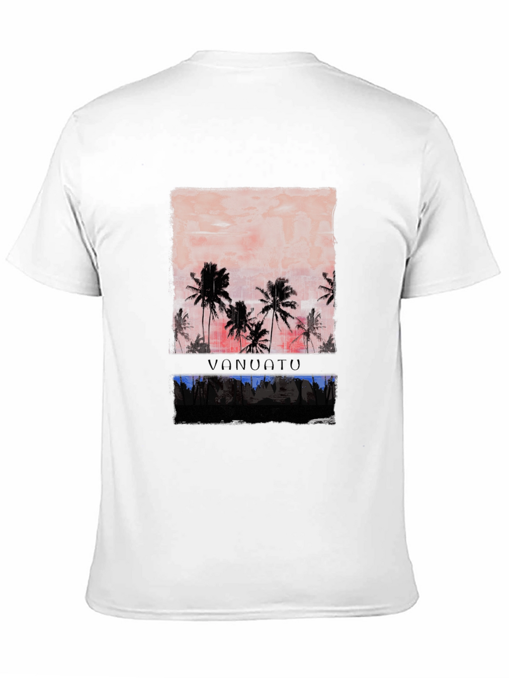 Vanuatu Sunset T-Shirt Black Palm Tree Graphic Tee