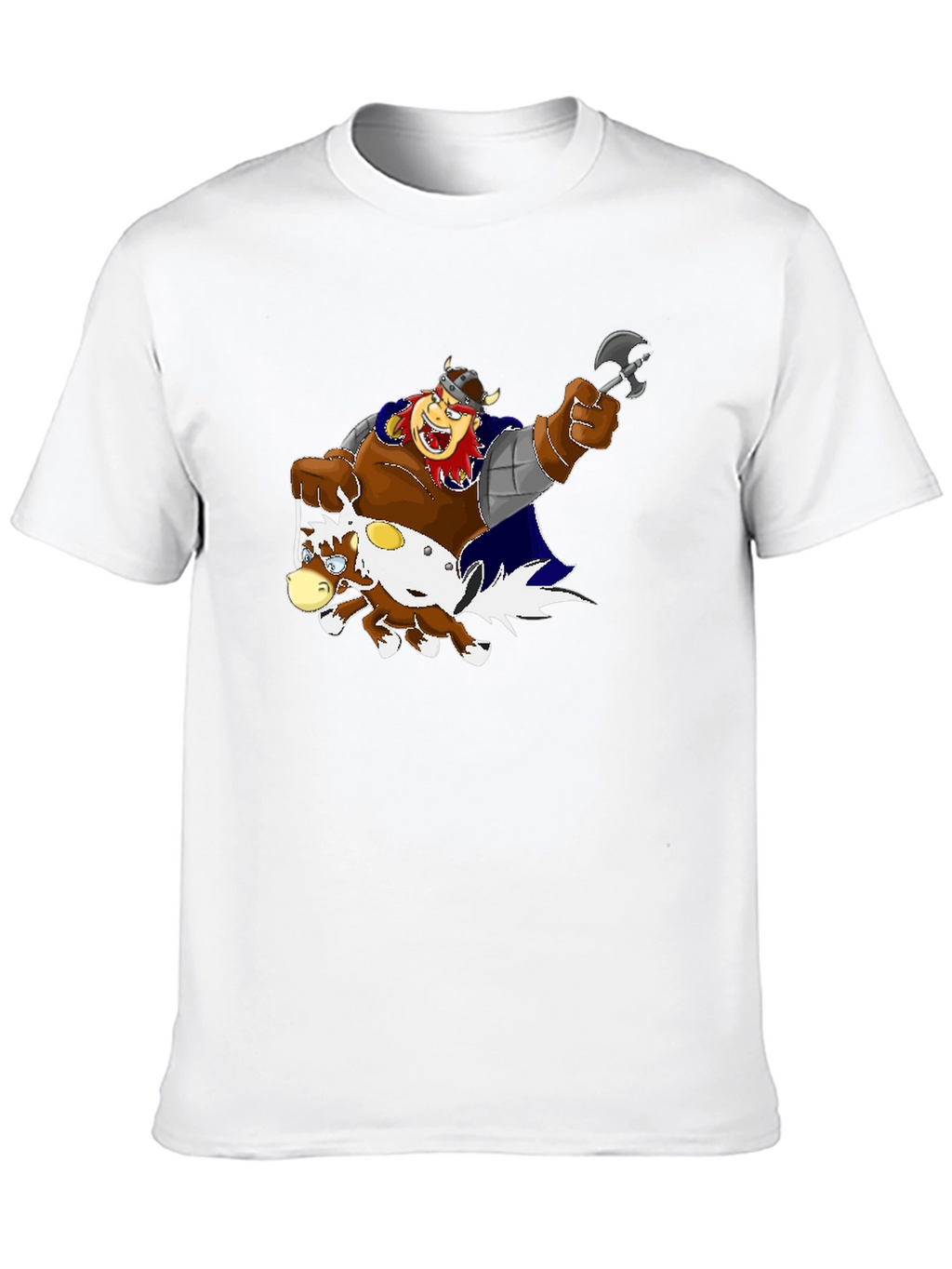 Cartoon Viking Warrior Riding a Horse T-Shirt