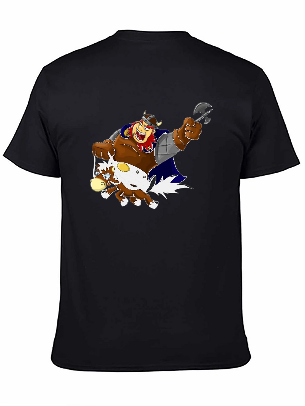 Cartoon Viking Warrior Riding a Horse T-Shirt