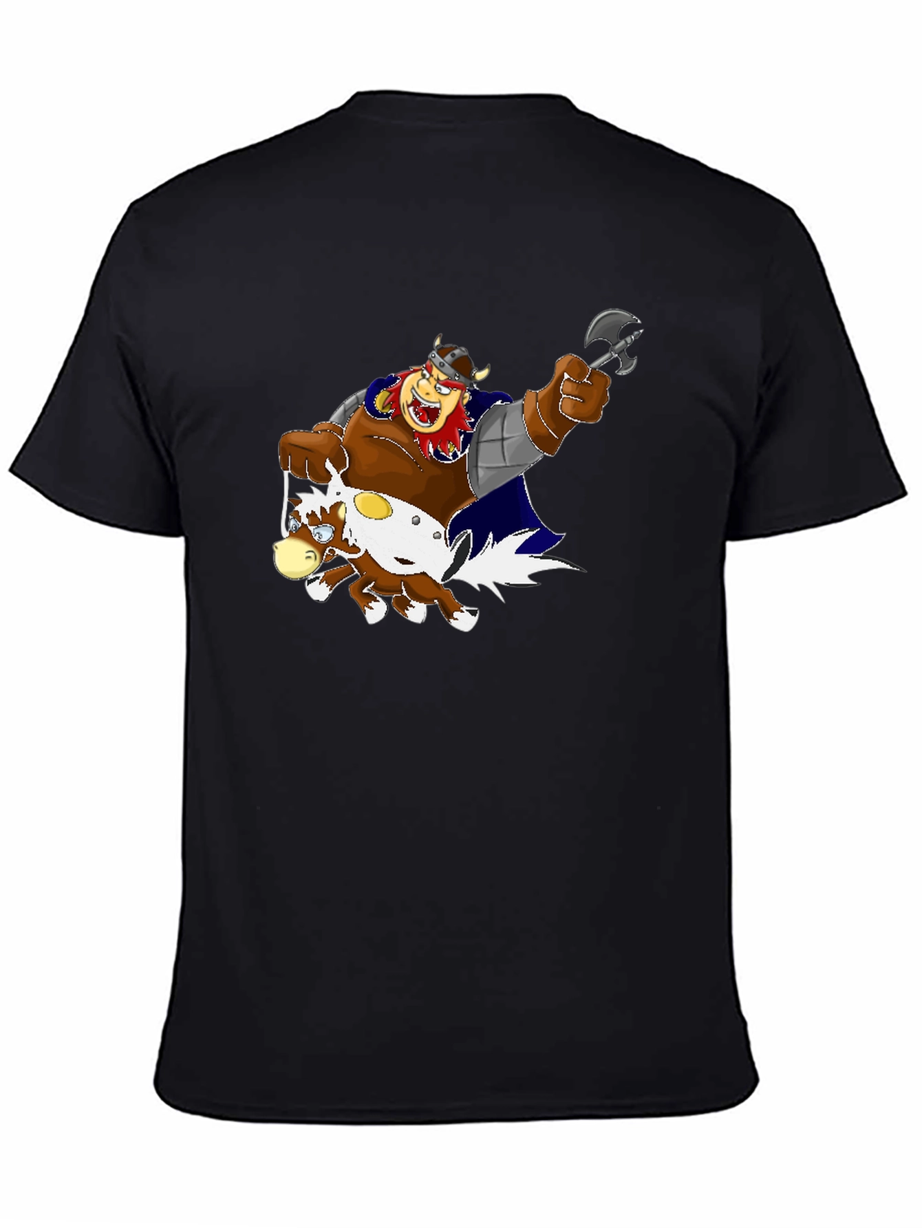 Cartoon Viking Warrior Riding a Horse T-Shirt