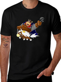 Cartoon Viking Warrior Riding a Horse T-Shirt