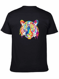 Vibrant Tiger Graphic Tee - Mens Black T-Shirt