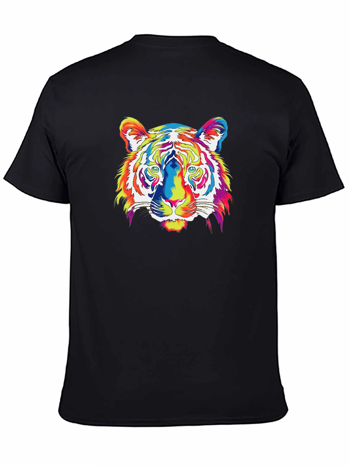 Vibrant Tiger Graphic Tee - Mens Black T-Shirt