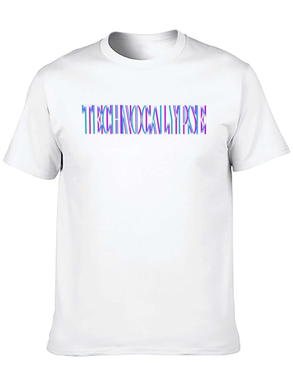 Technocalypse Glitch Text Black T-Shirt