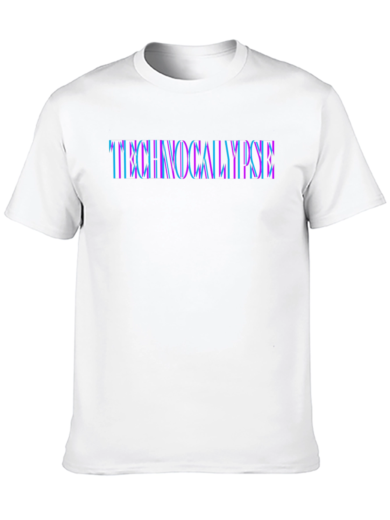 Technocalypse Glitch Text Black T-Shirt