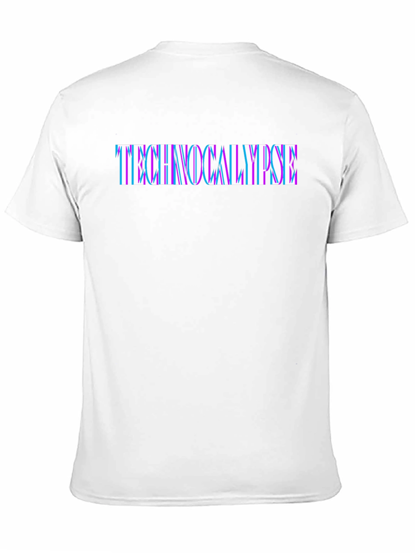 Technocalypse Glitch Text Black T-Shirt