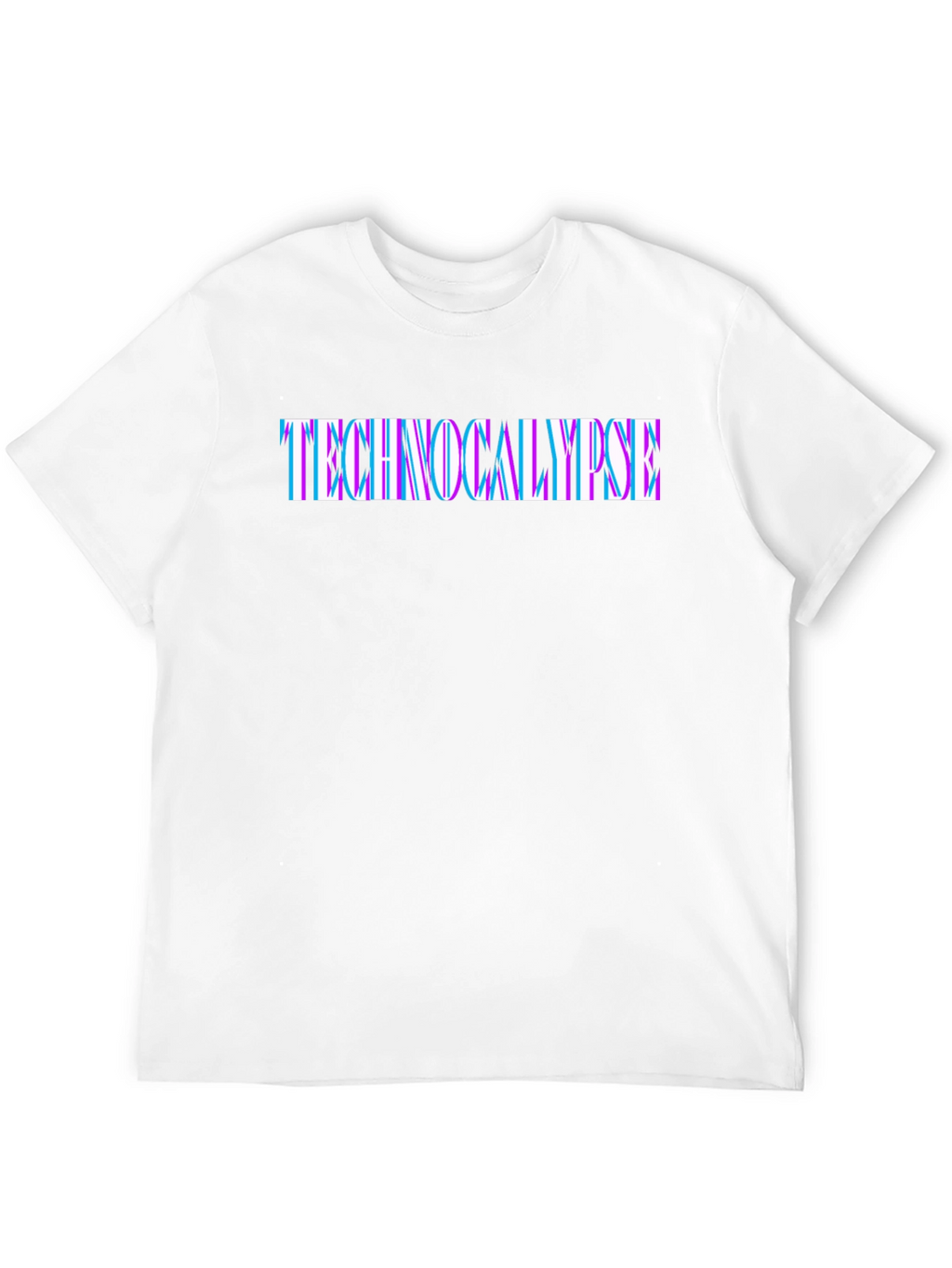 Technocalypse Glitch Text Black T-Shirt