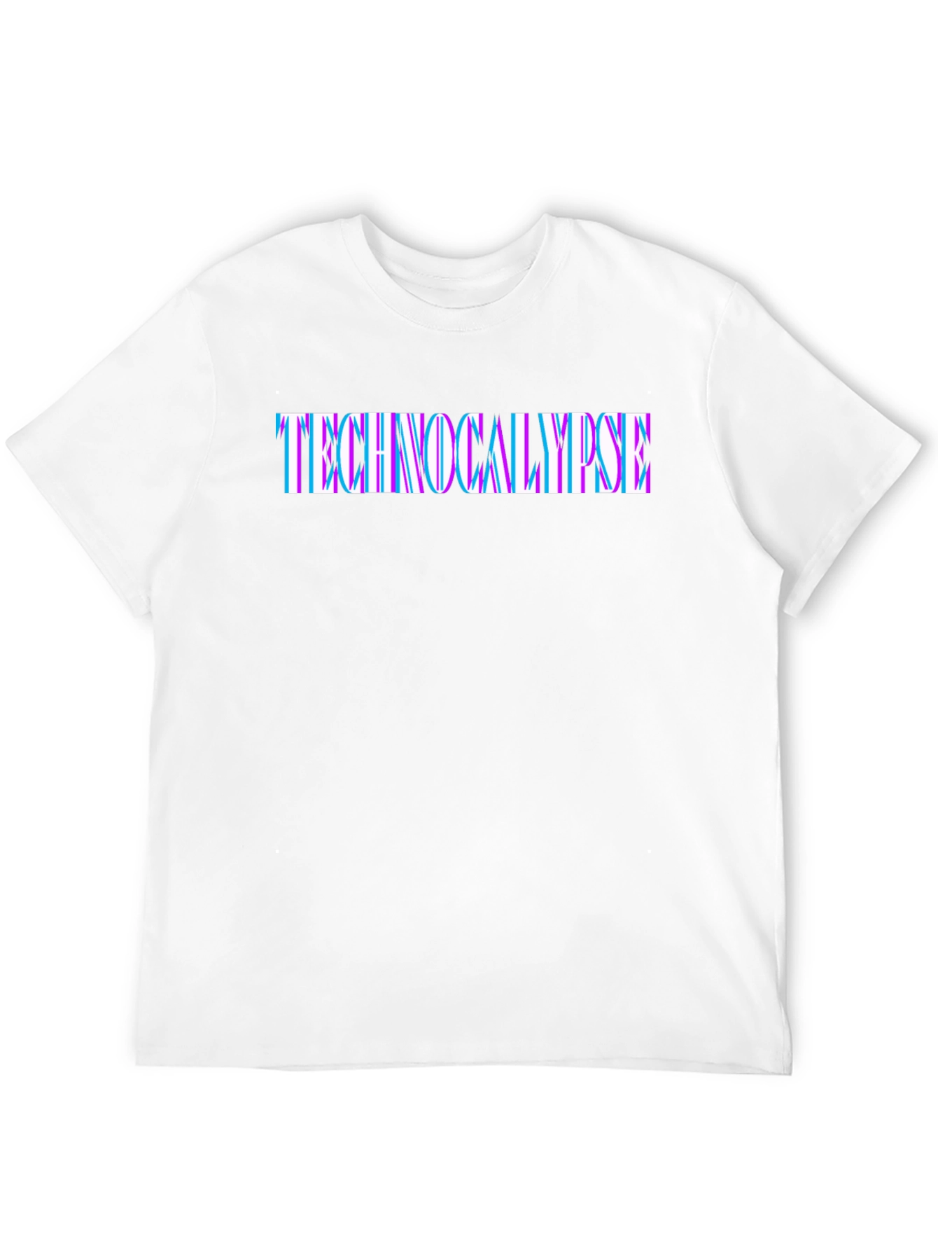 Technocalypse Glitch Text Black T-Shirt