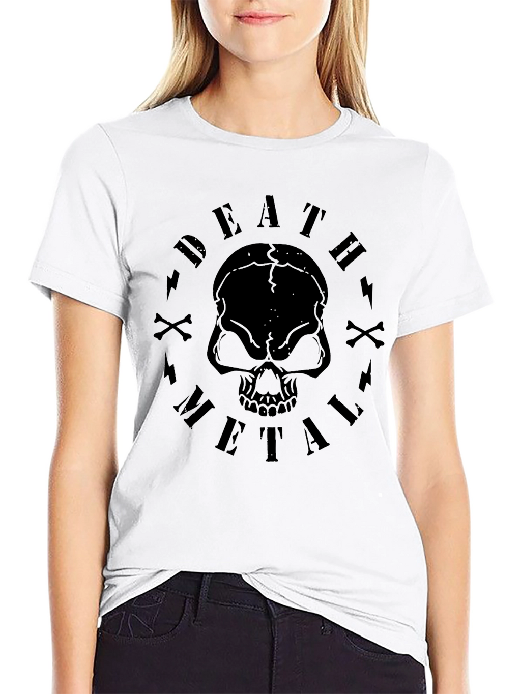 Death Metal Skull Graphic T-Shirt
