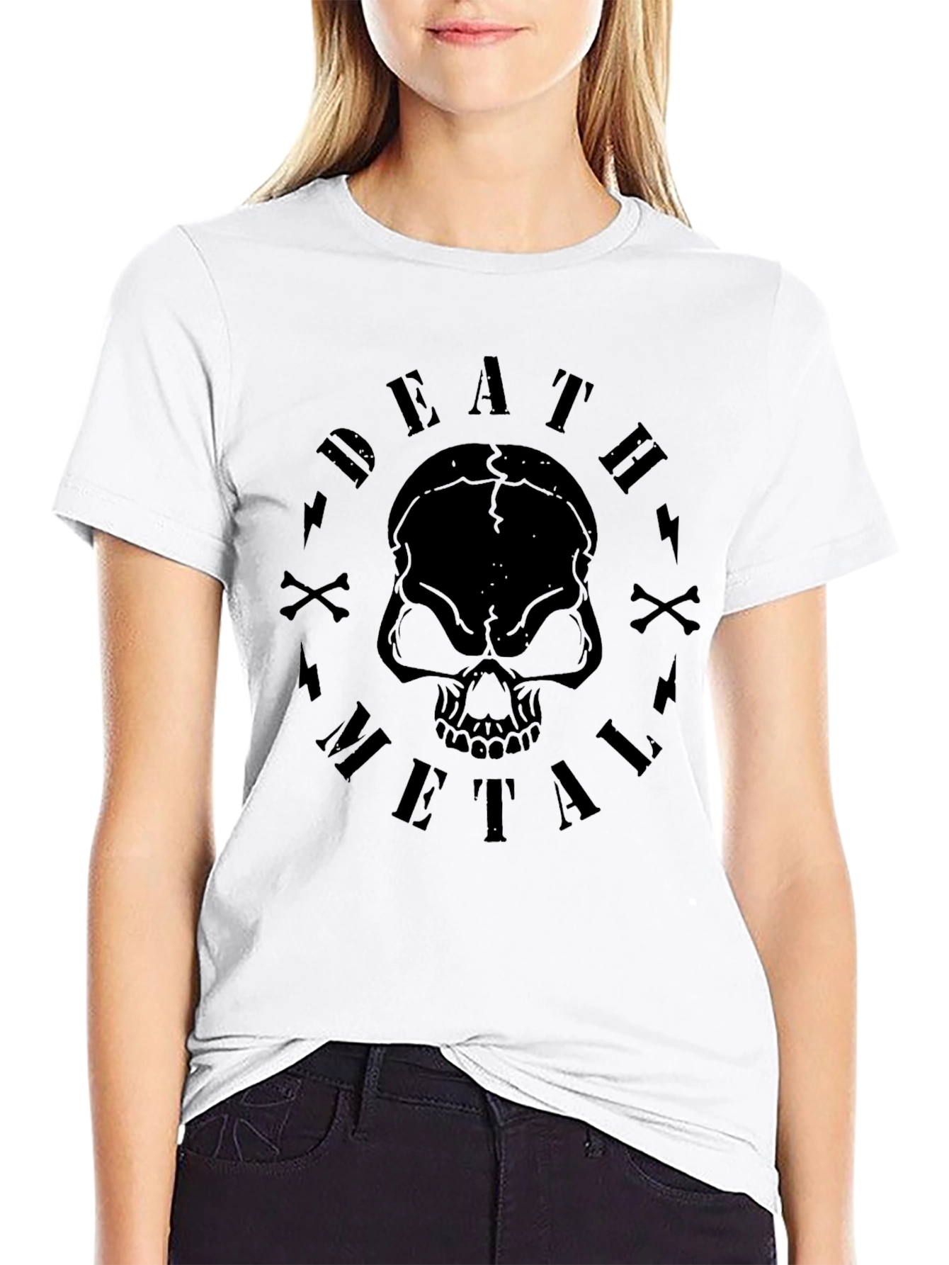 Death Metal Skull Graphic T-Shirt
