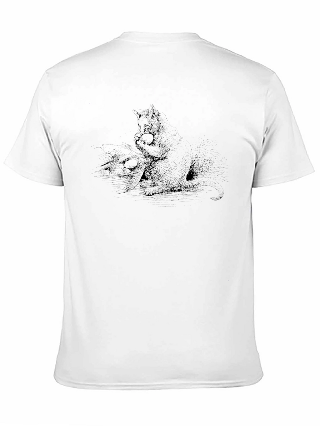 Black Graphic Tee - Cat with Ball