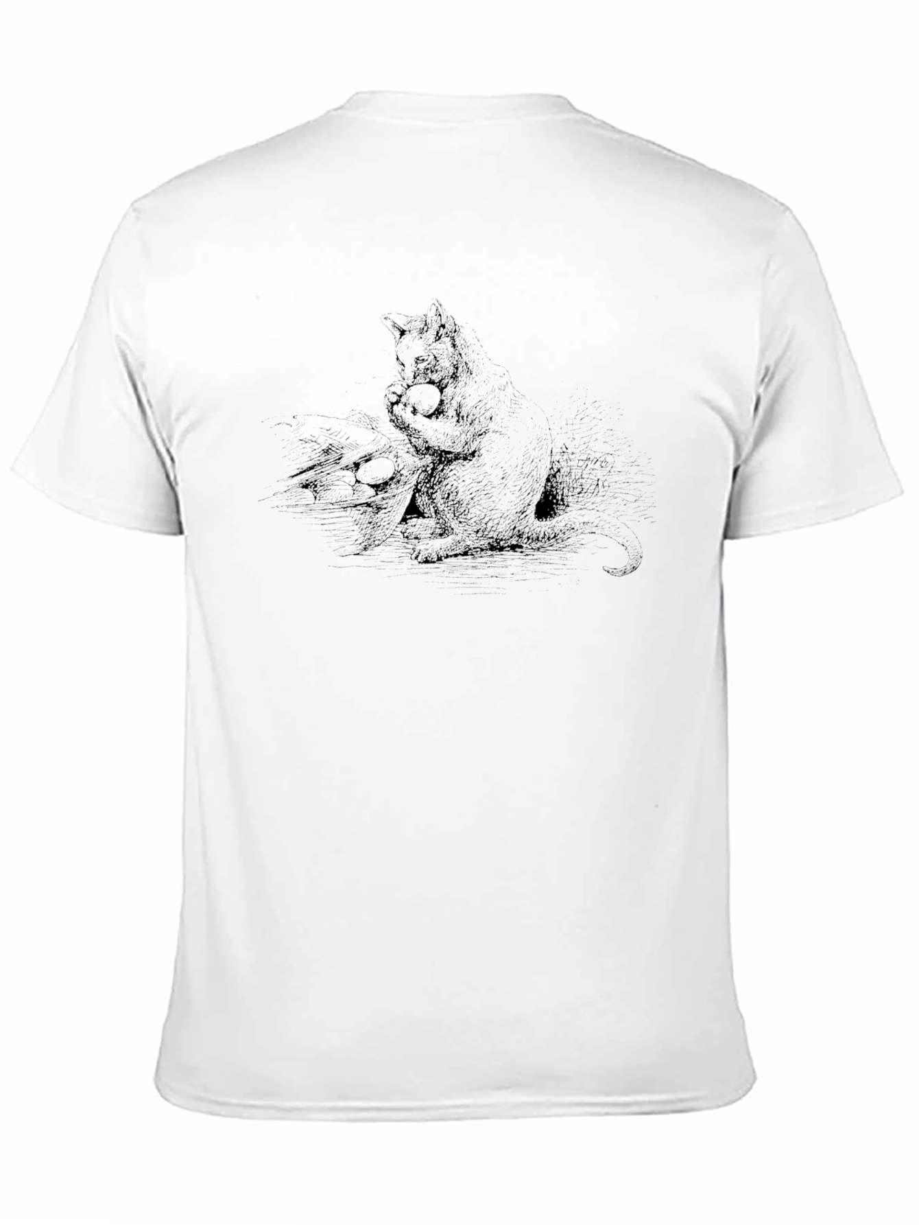 Black Graphic Tee - Cat with Ball