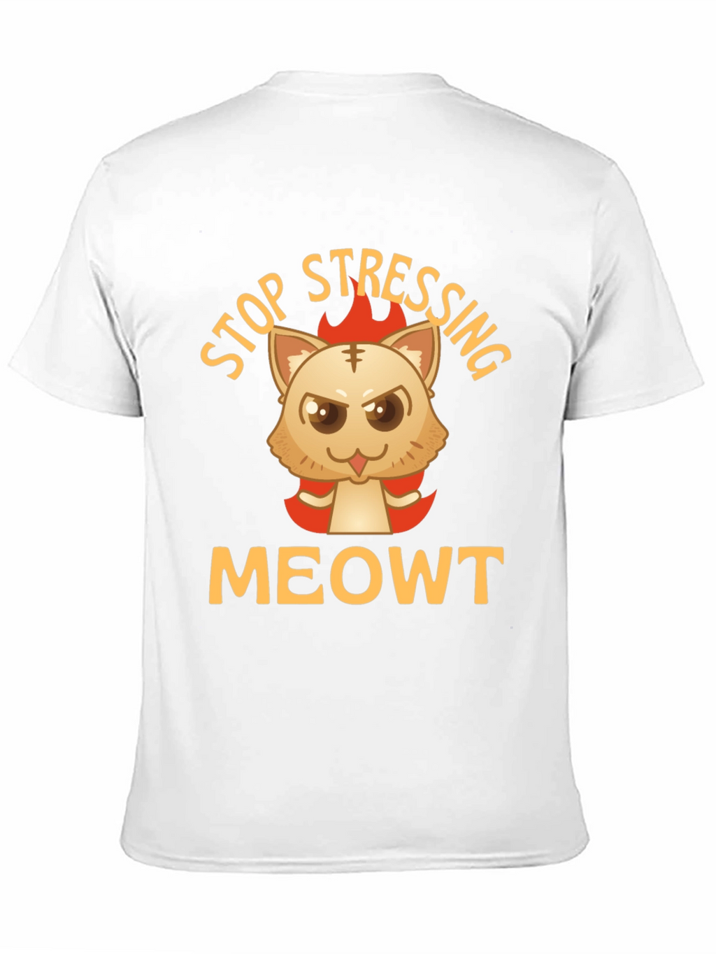 Stop Stressing MeOWT Cat Graphic Black T-Shirt