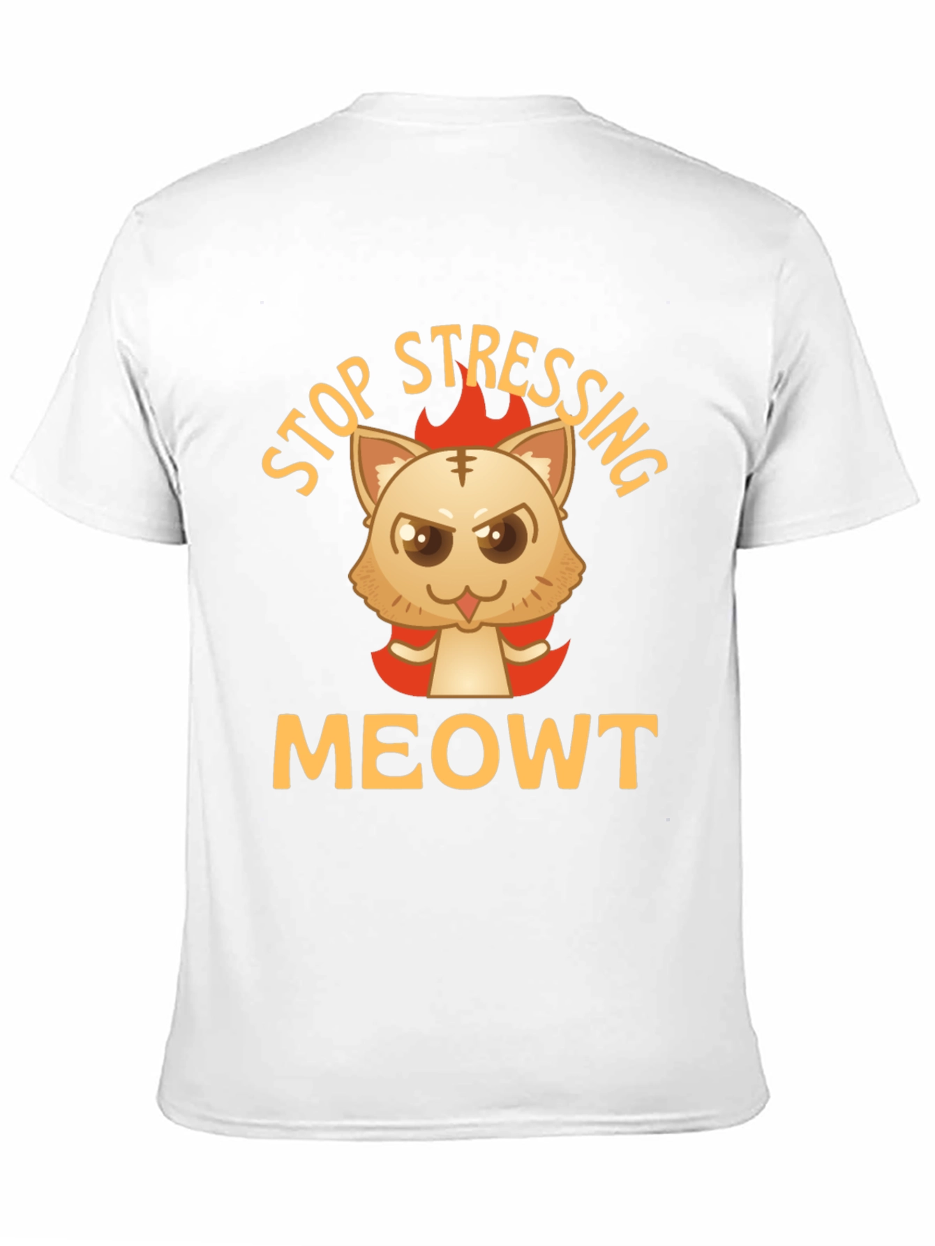 Stop Stressing MeOWT Cat Graphic Black T-Shirt