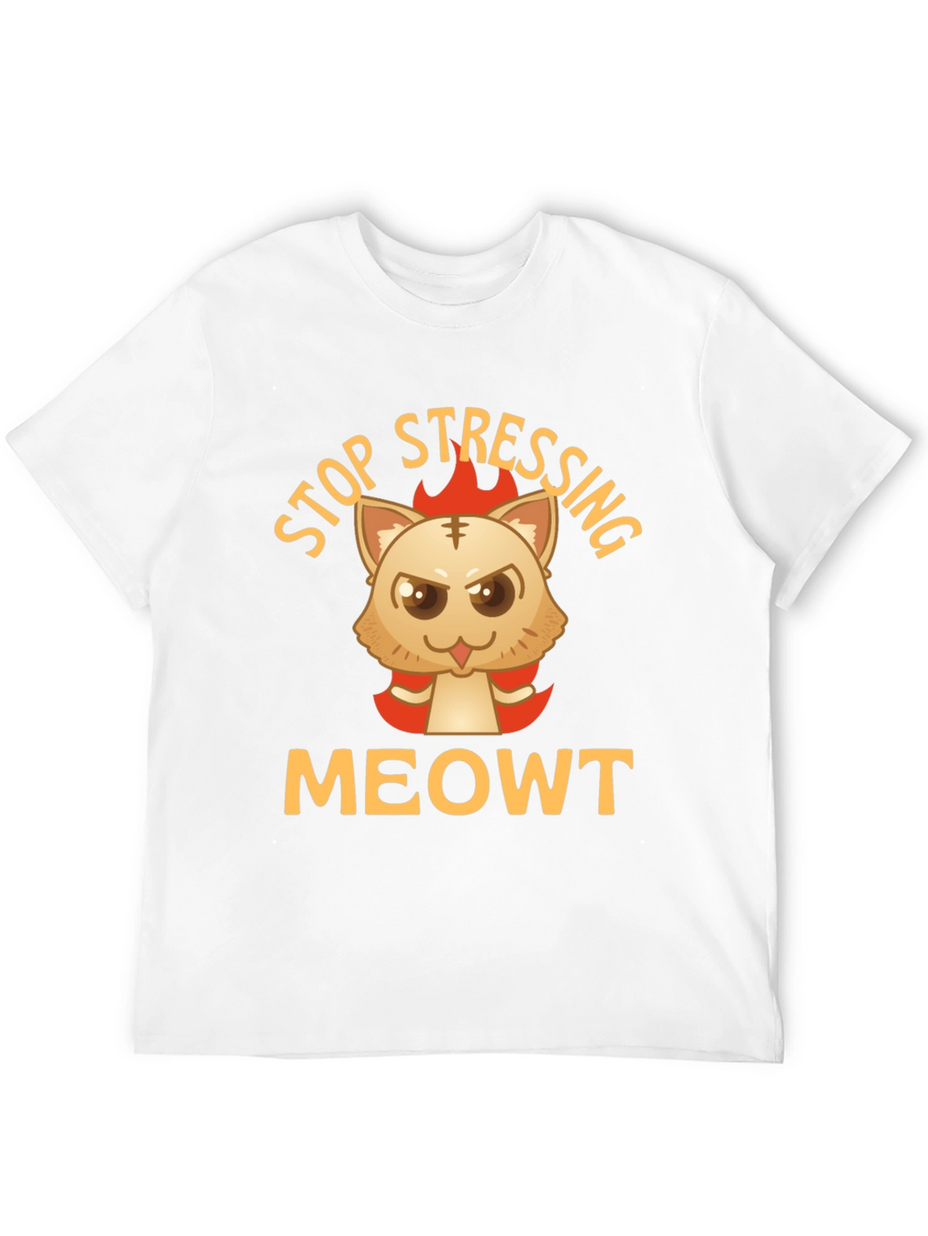 Stop Stressing MeOWT Cat Graphic Black T-Shirt