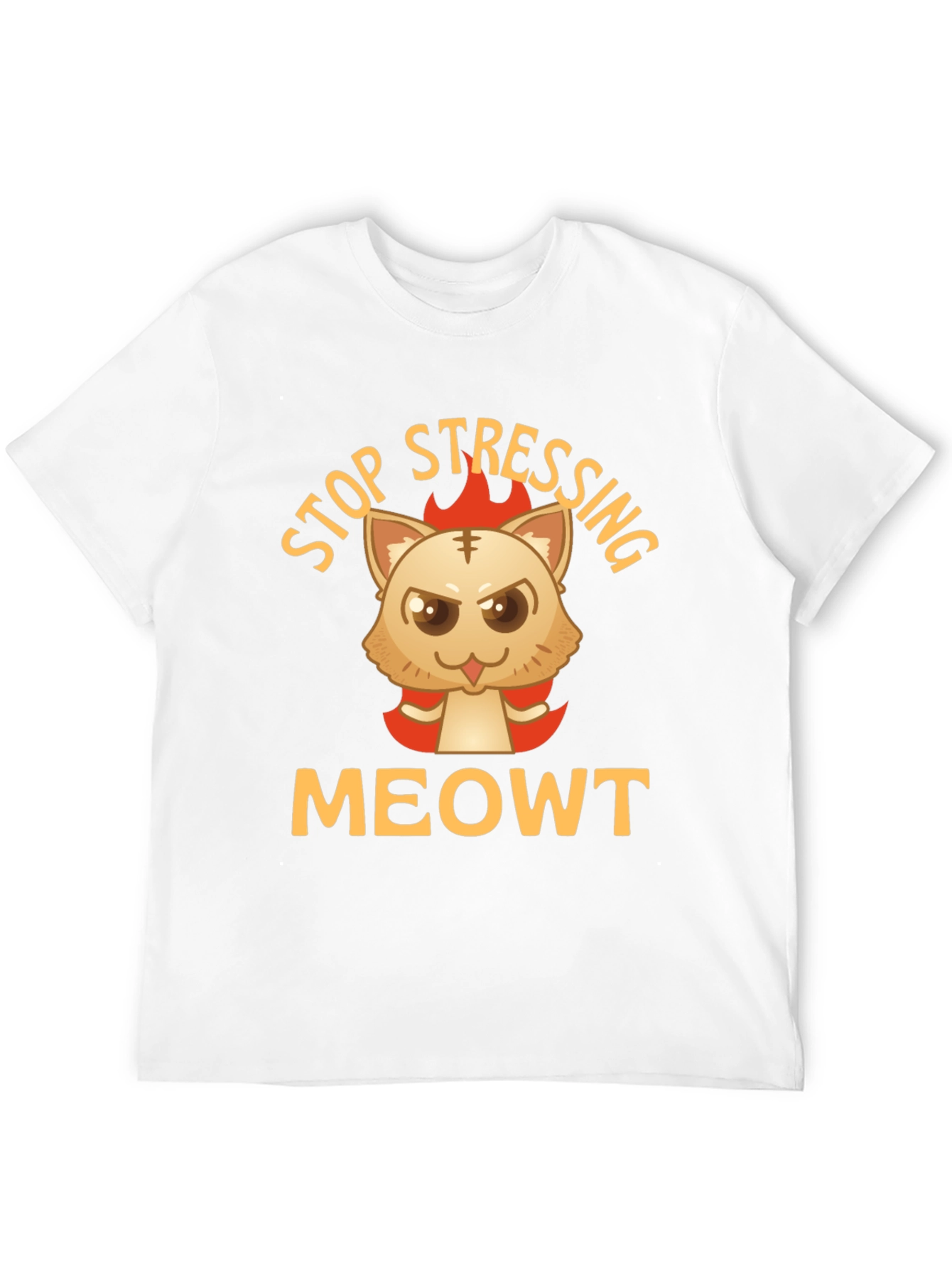 Stop Stressing MeOWT Cat Graphic Black T-Shirt