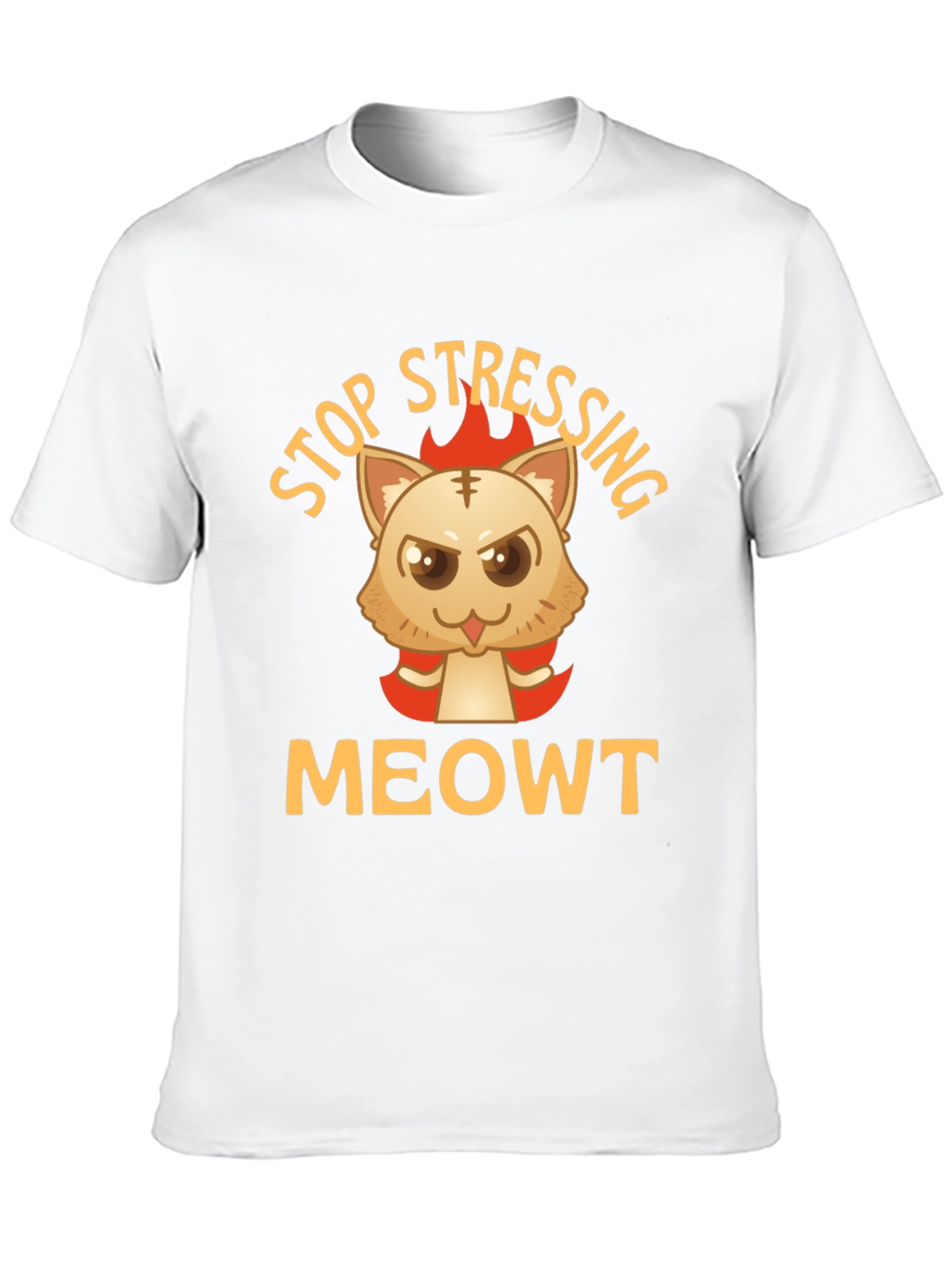 Stop Stressing MeOWT Cat Graphic Black T-Shirt