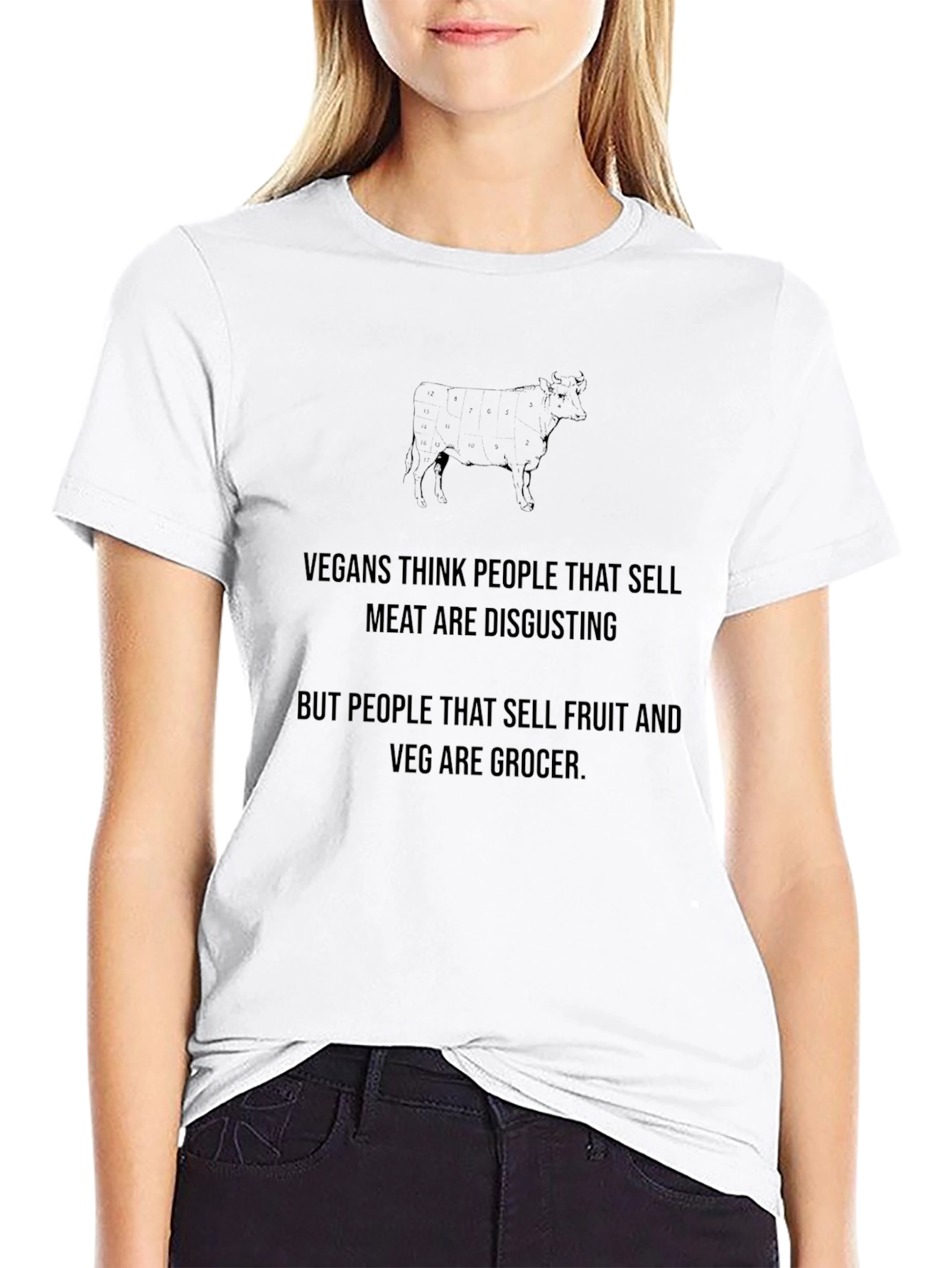 Vegan Grocer T-Shirt - Disgustingly Funny!