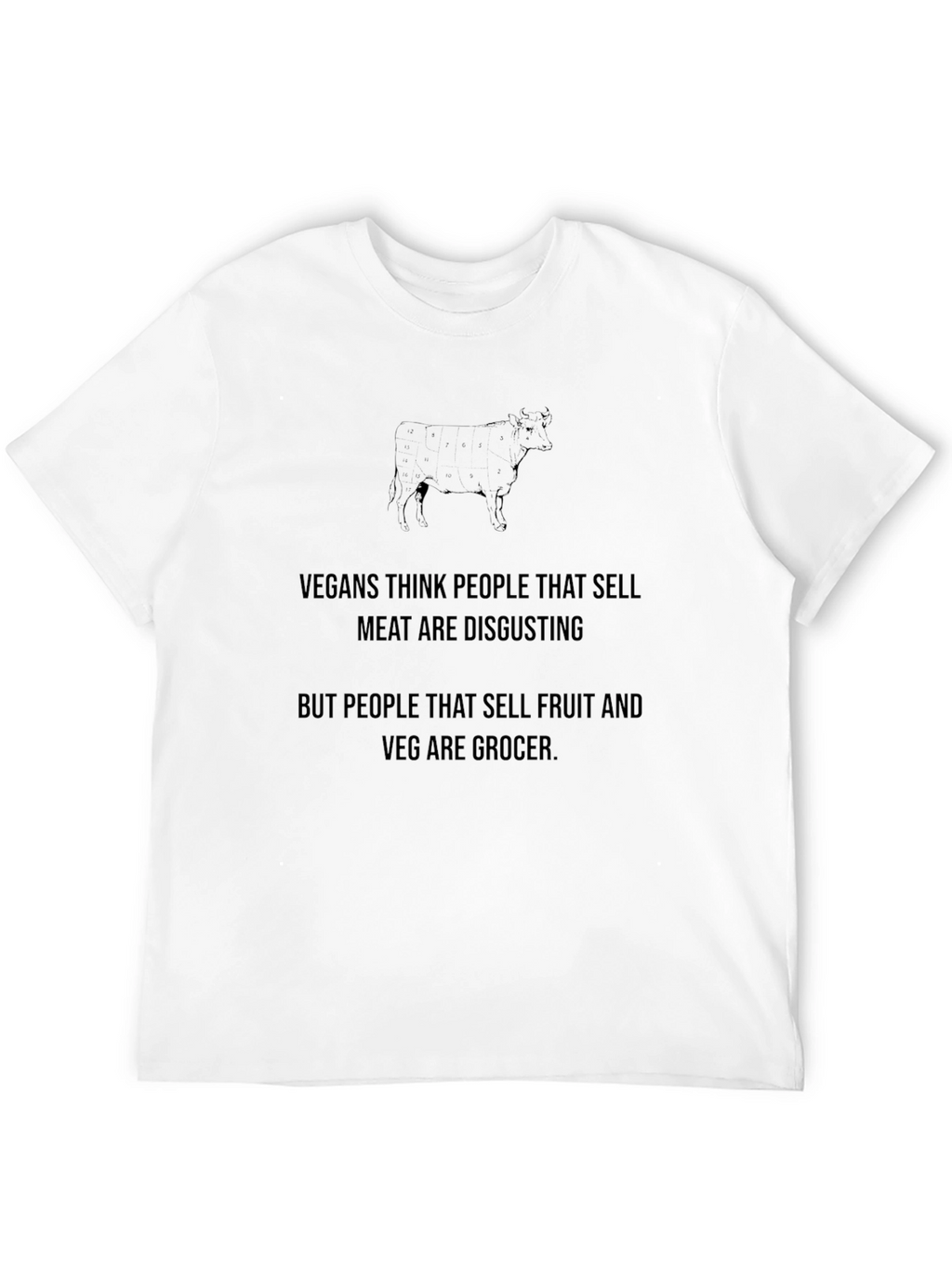 Vegan Grocer T-Shirt - Disgustingly Funny!