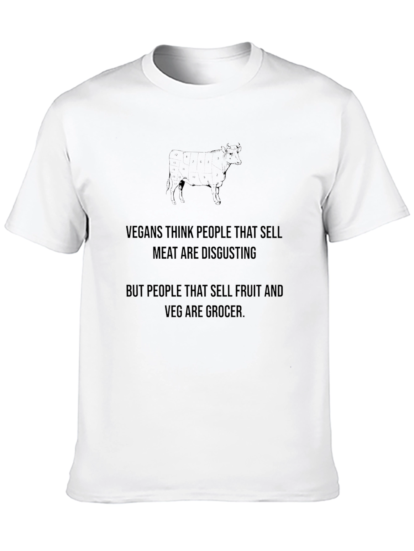 Vegan Grocer T-Shirt - Disgustingly Funny!