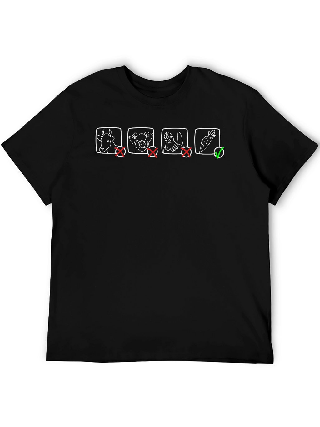 Vegan Black Graphic Tee - Choose Carrots!