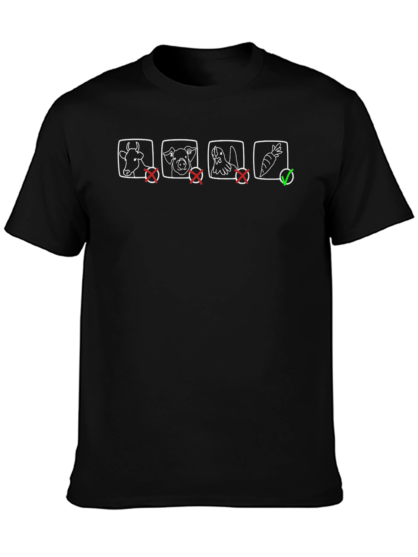Vegan Black Graphic Tee - Choose Carrots!