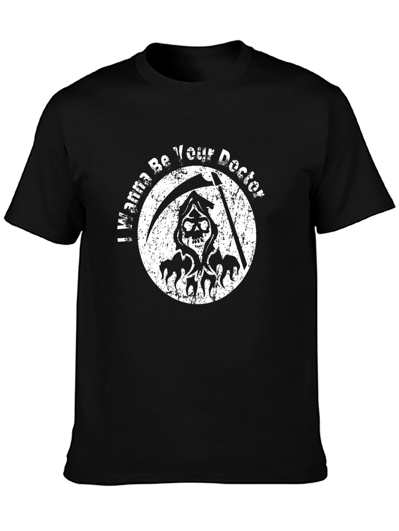 Grim Reaper Doctor Graphic Print T-Shirt