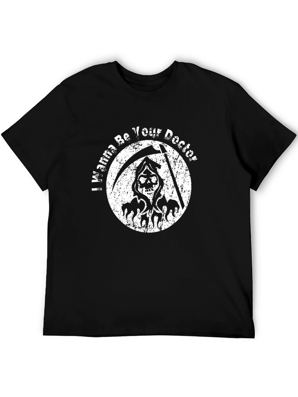 Grim Reaper Doctor Graphic Print T-Shirt