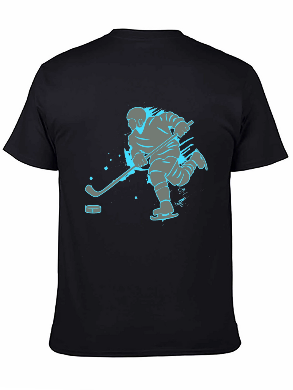 Hockey Player Graphic Tee - Black