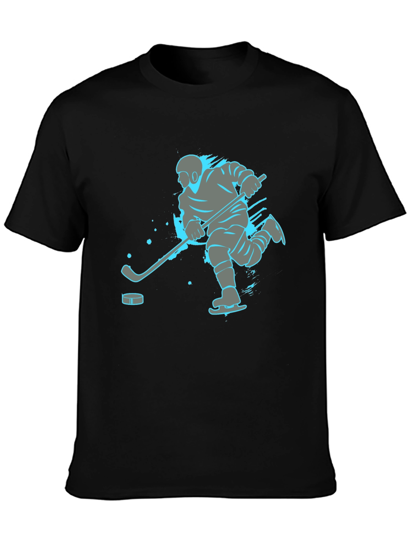 Hockey Player Graphic Tee - Black