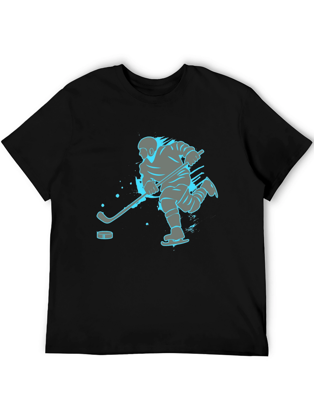 Hockey Player Graphic Tee - Black