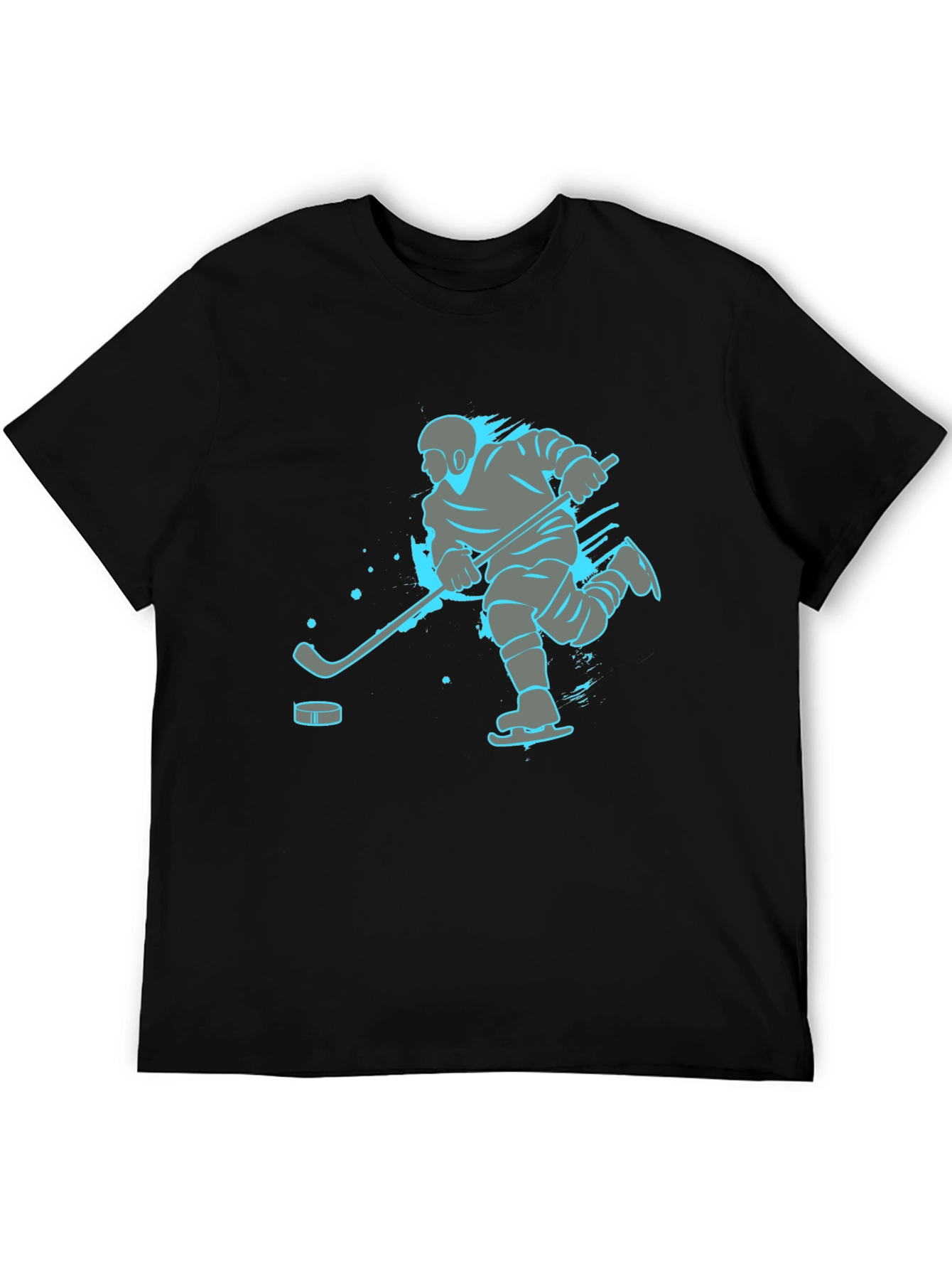 Hockey Player Graphic Tee - Black