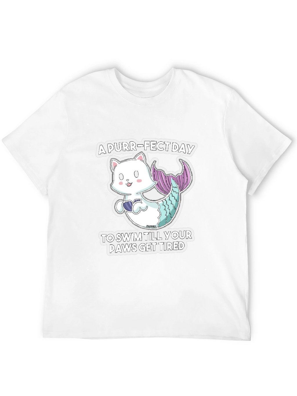 Purr-Fect Day Cat Mermaid Graphic Tee