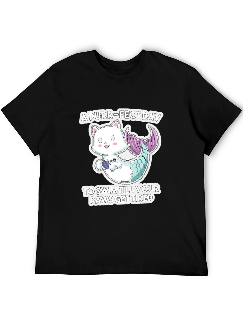Purr-Fect Day Cat Mermaid Graphic Tee
