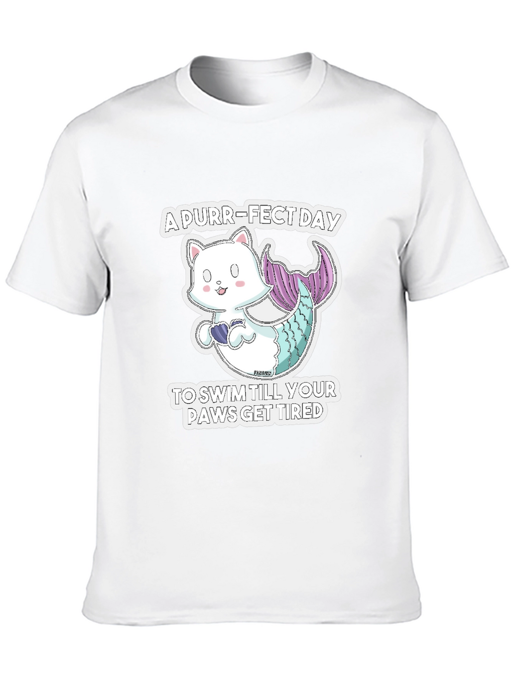 Purr-Fect Day Cat Mermaid Graphic Tee