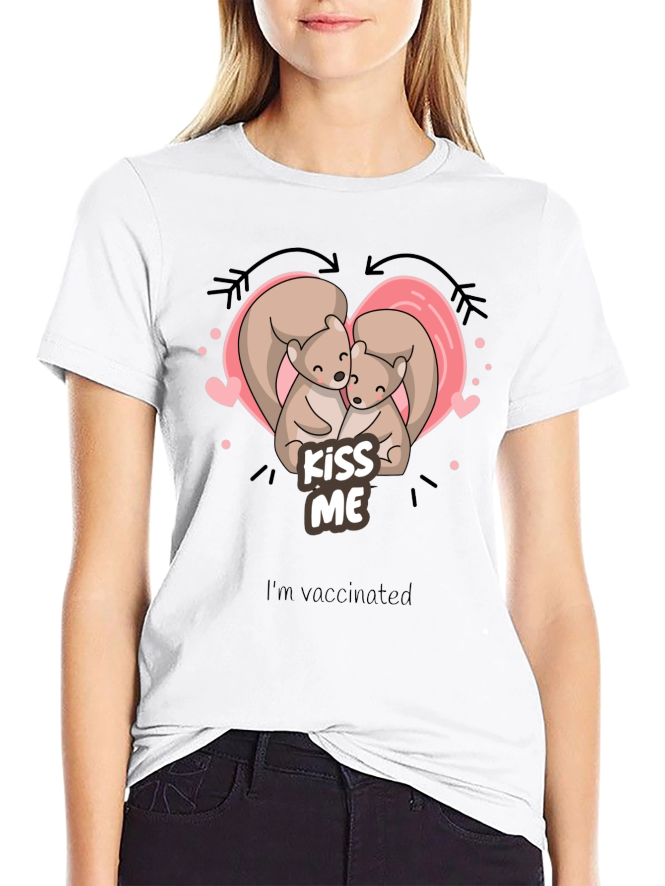 Kiss Me Squirrel T-Shirt - Vaccinated Love