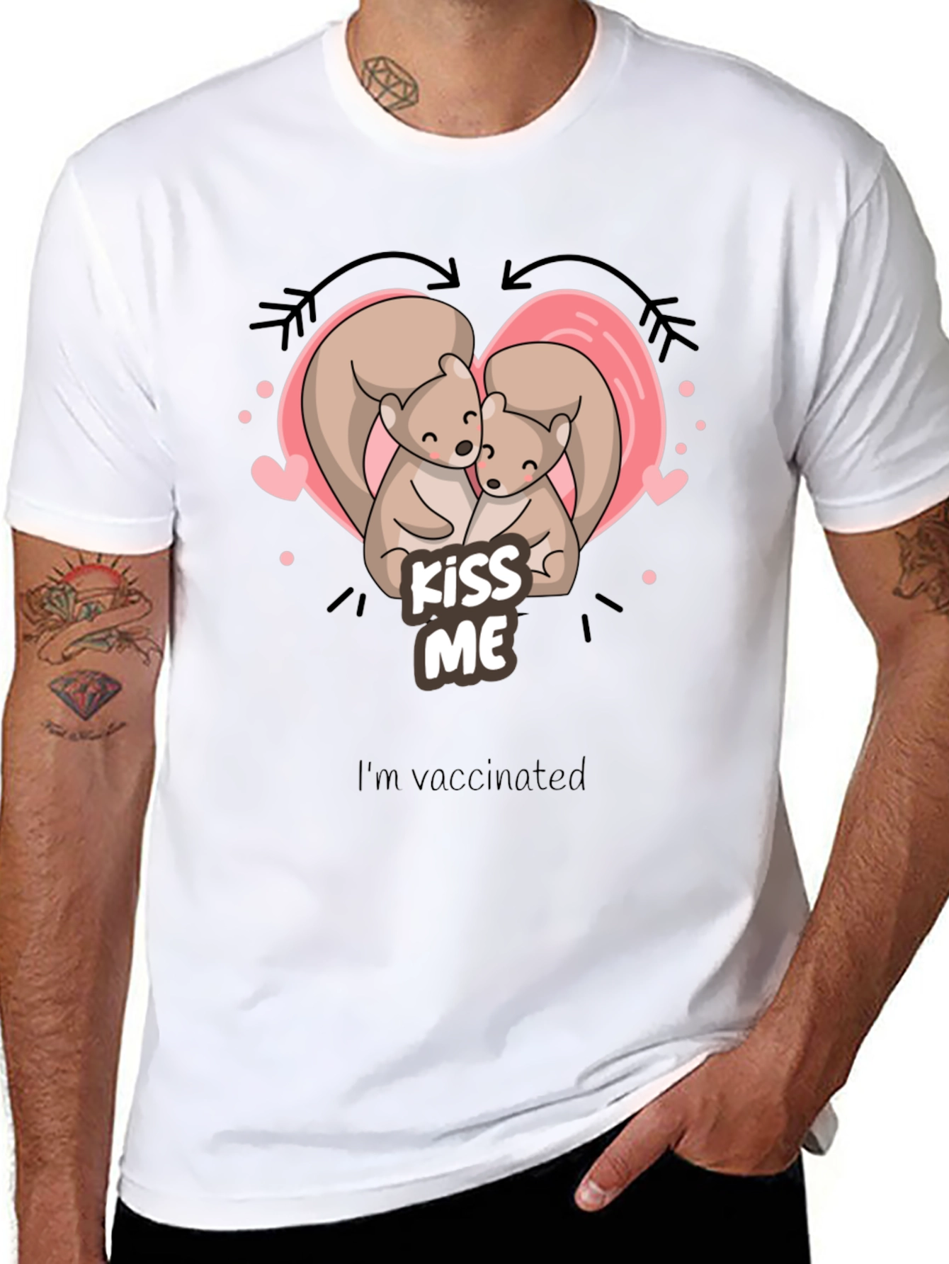 Kiss Me Squirrel T-Shirt - Vaccinated Love