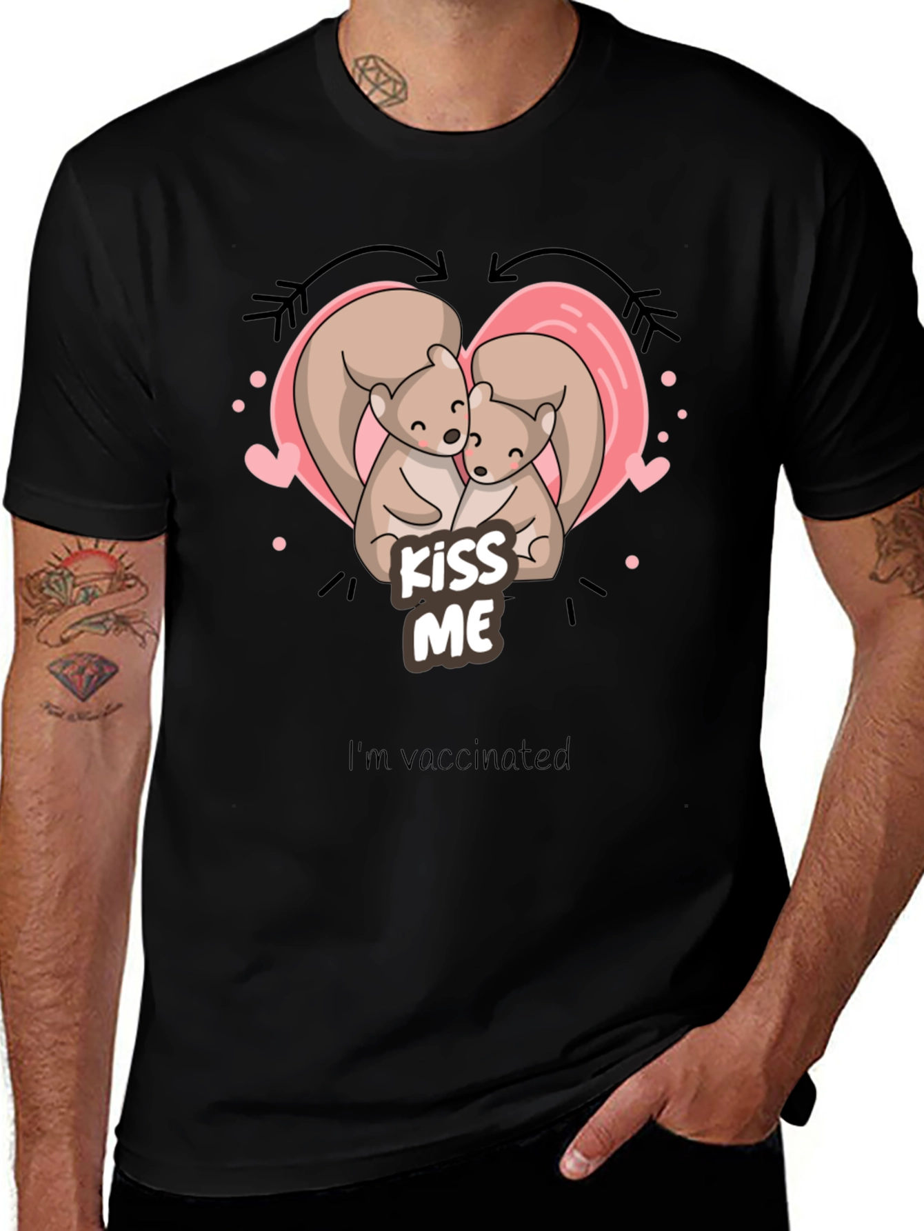 Kiss Me Squirrel T-Shirt - Vaccinated Love