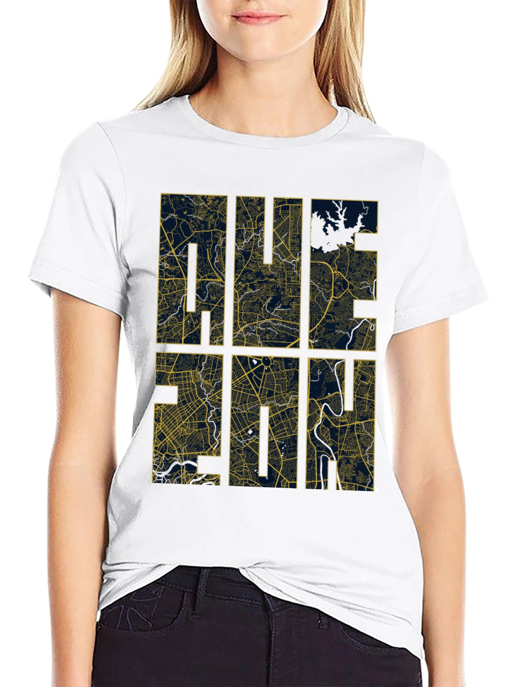 HUE 2014 Map T-Shirt - Unique Cityscape Design