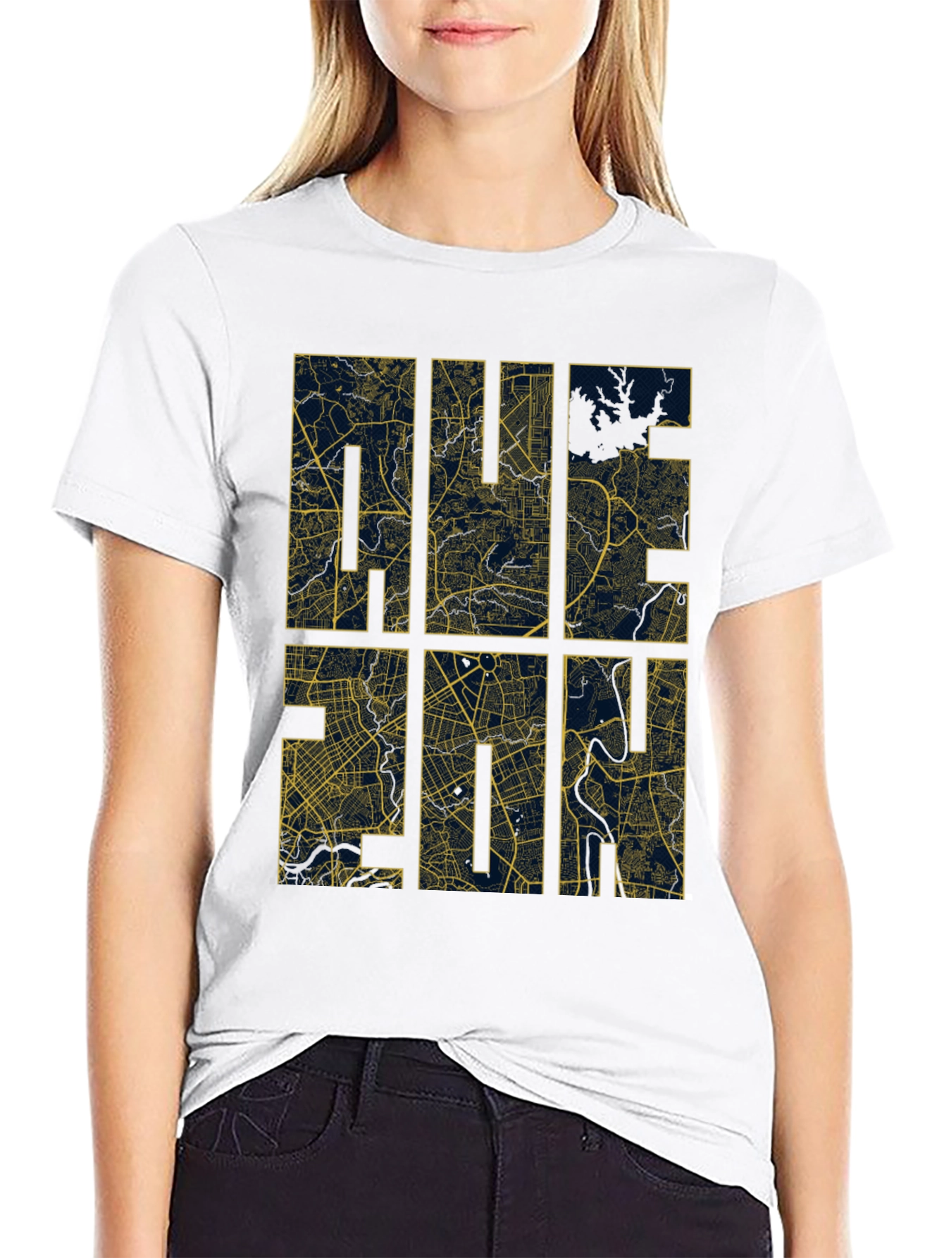 HUE 2014 Map T-Shirt - Unique Cityscape Design