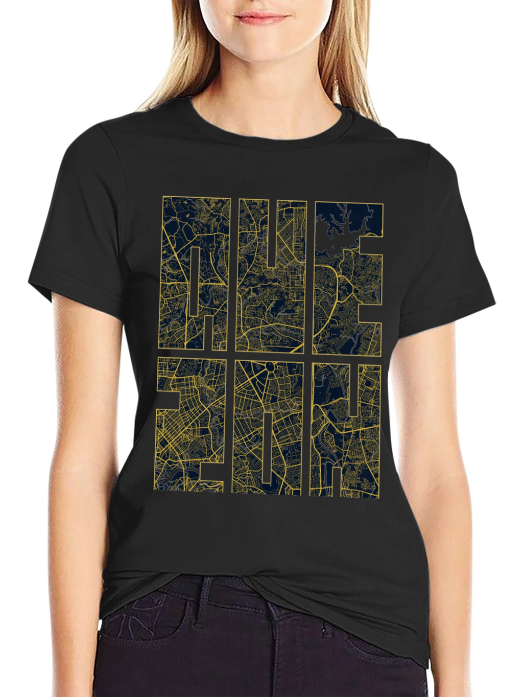 HUE 2014 Map T-Shirt - Unique Cityscape Design
