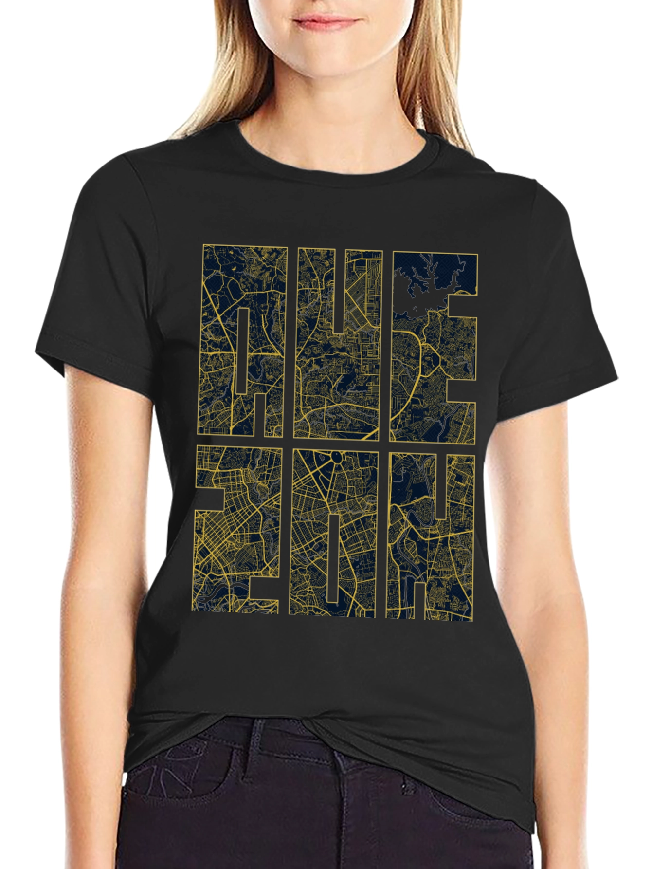HUE 2014 Map T-Shirt - Unique Cityscape Design