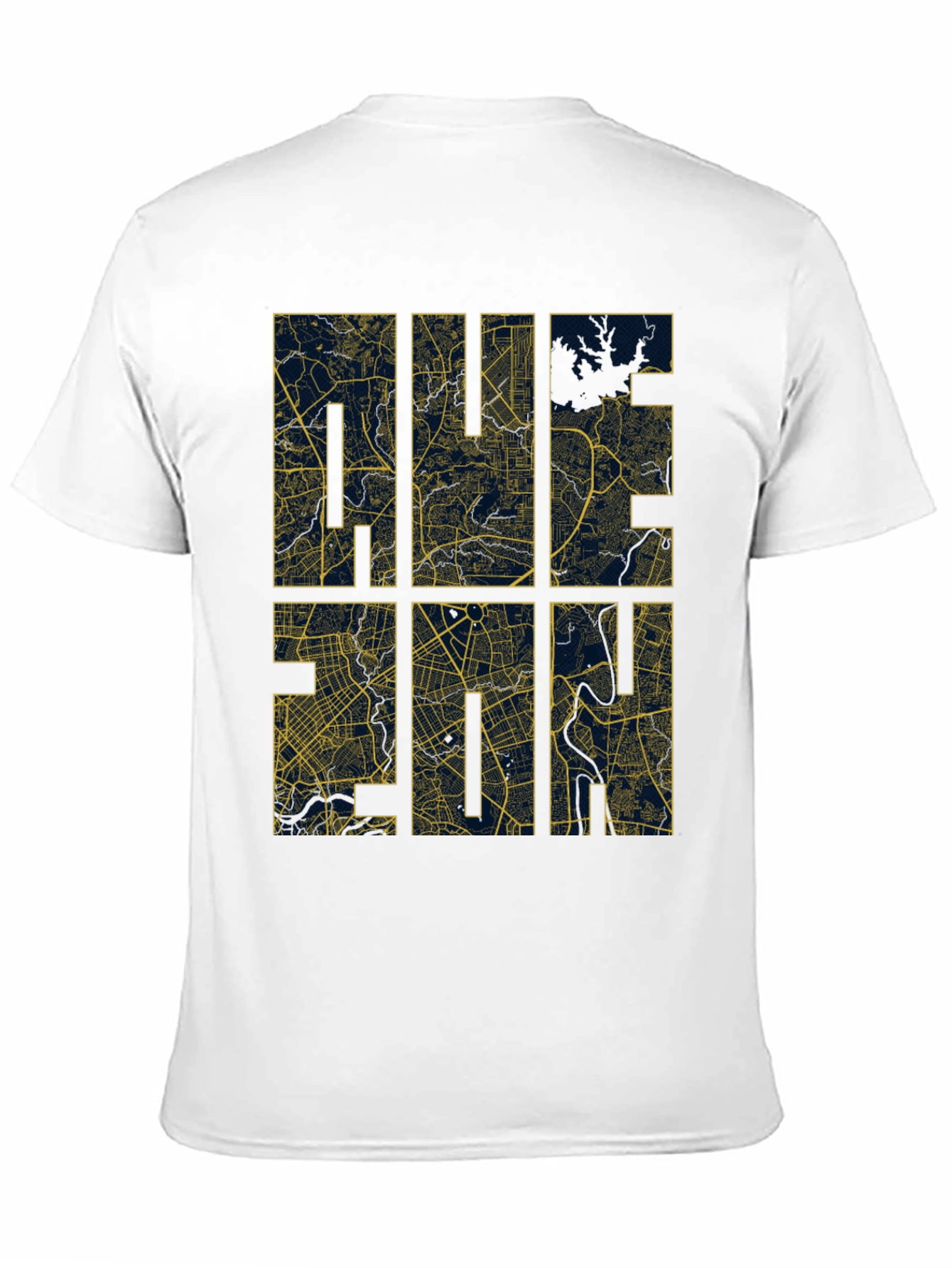 HUE 2014 Map T-Shirt - Unique Cityscape Design