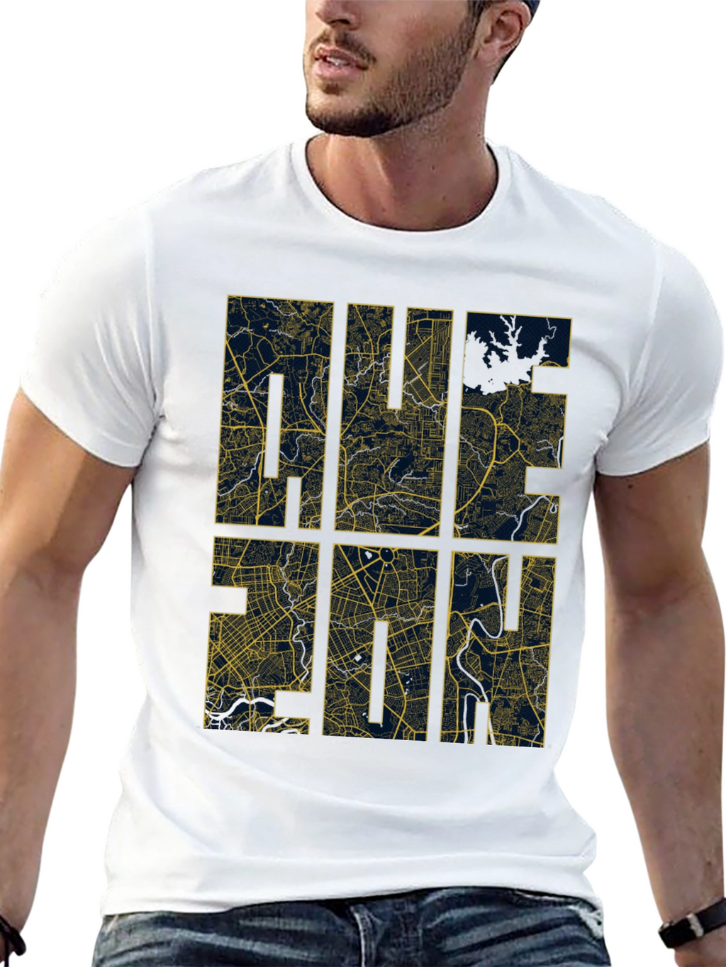 HUE 2014 Map T-Shirt - Unique Cityscape Design